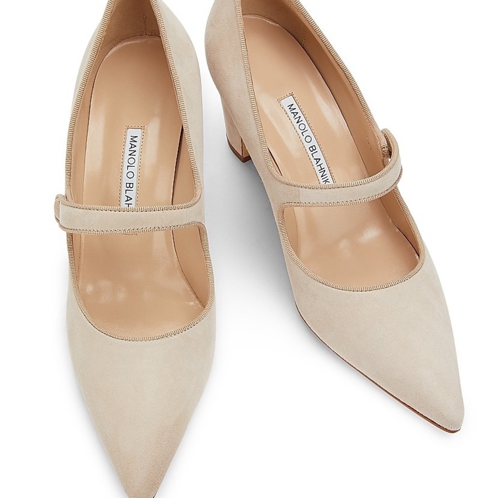 Manolo Blahnik Suede Campariba Mary Jane Shoes - Picture 2 of 4